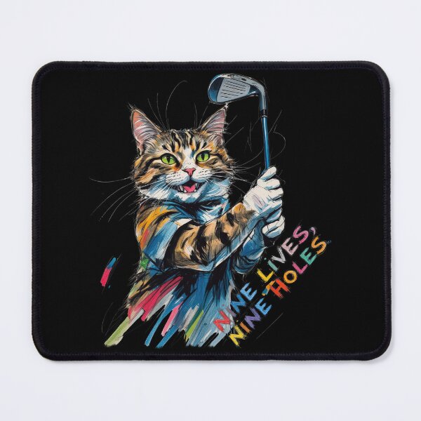 Item preview, nine lives, nine holes, a gift for a golf and cat fan, designed and sold by miro-bob-design.