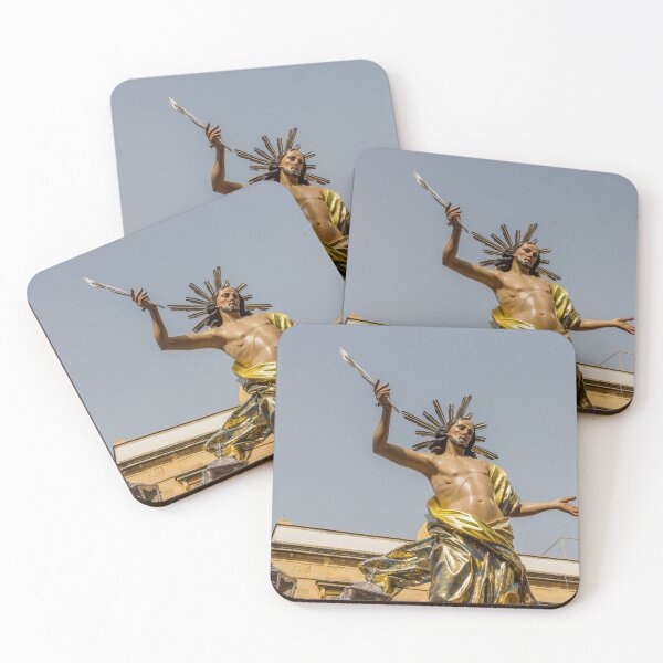 Item preview, Golden Statue Depicting a Religious Figure Under a Clear Sky designed and sold by Nmallia.
