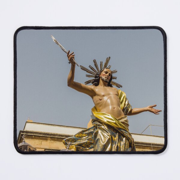 Item preview, Golden Statue Depicting a Religious Figure Under a Clear Sky designed and sold by Nmallia.