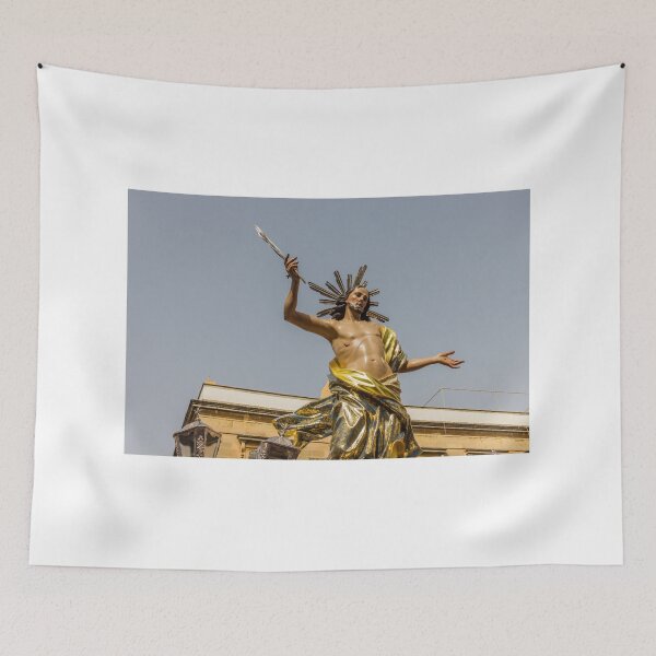 Item preview, Golden Statue Depicting a Religious Figure Under a Clear Sky designed and sold by Nmallia.