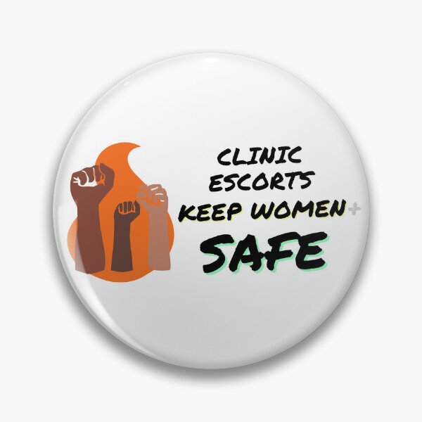 Item preview, Clinic Escorts Keep Women+ Safe – Flame and Fists Design – horizontal designed and sold by AbortionEscorts.