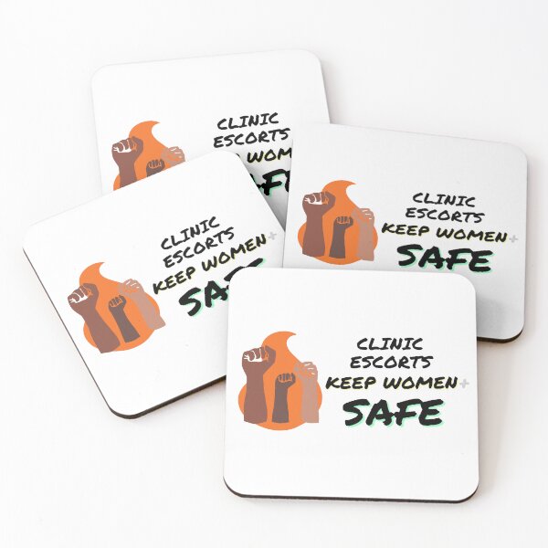 Item preview, Clinic Escorts Keep Women+ Safe – Flame and Fists Design – horizontal designed and sold by AbortionEscorts.