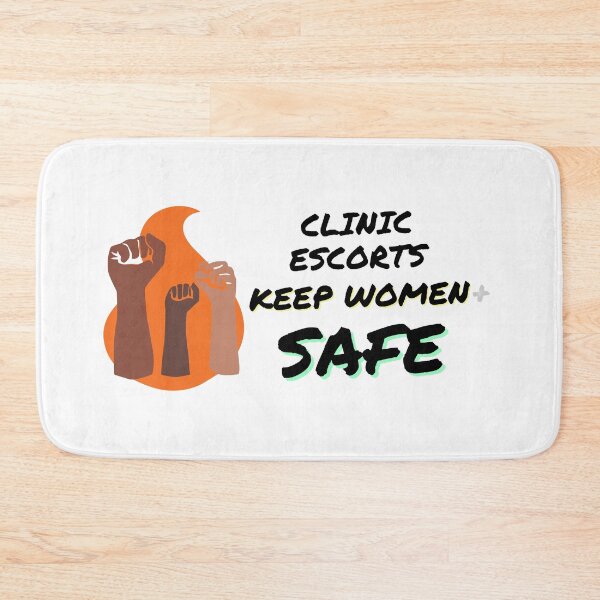 Item preview, Clinic Escorts Keep Women+ Safe – Flame and Fists Design – horizontal designed and sold by AbortionEscorts.