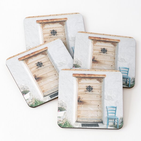Item preview, Dolomites, Italy I Wood door from a mountain chalet to the authentic rustic charm of a farmhouse in a nature Alps landscape with minimalist geometric pastel retro vintage aesthetic architecture designed and sold by Julie Travel Photography.