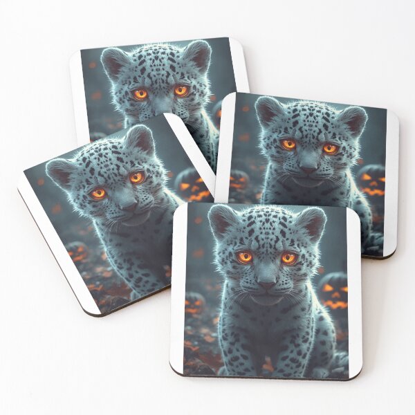 Item preview, Cute and Spooky White Leopard Halloween Artwork – Realistic Fantasy Animal Illustration designed and sold by PixelVibe782.