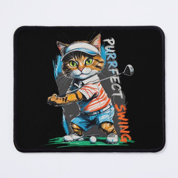 Item preview, purrfect swing, a gift for a golf and cat fan, designed and sold by miro-bob-design.