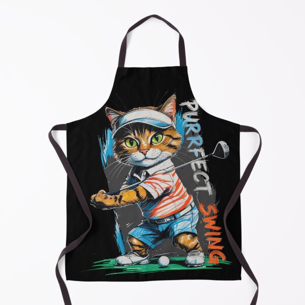 Item preview, purrfect swing, a gift for a golf and cat fan, designed and sold by miro-bob-design.