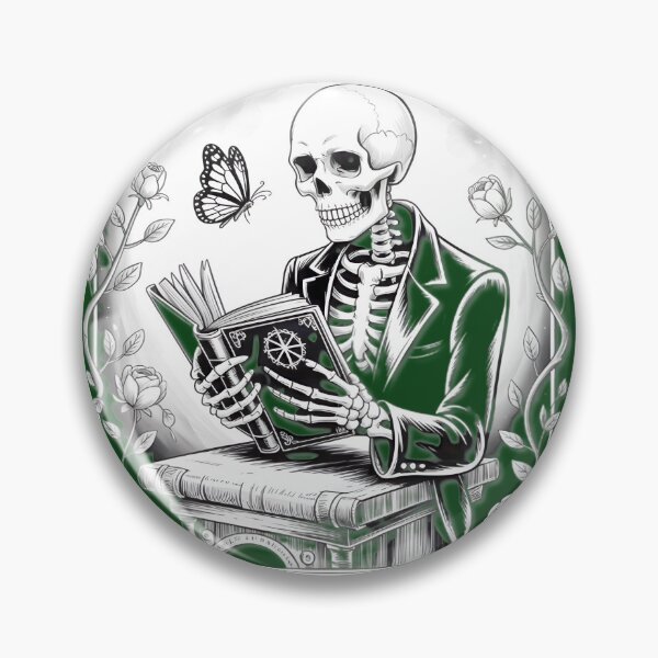 Item preview, Skeleton Reading Book Gothic Art designed and sold by Stephanie Sanchez.