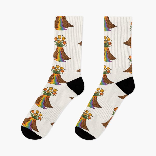 Item preview, Tulip Volcano with Rainbow Lava Illustration designed and sold by WilGrowDesigns.