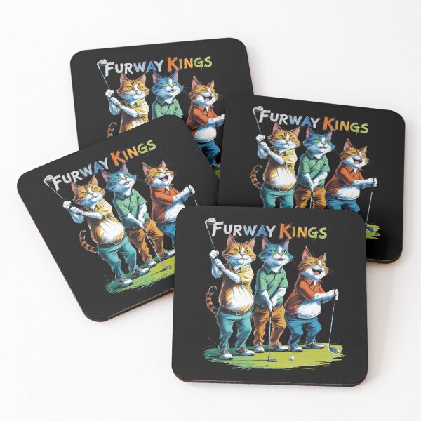 Item preview, furway kings, a gift for a golf and cat fan, designed and sold by miro-bob-design.
