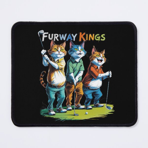 Item preview, furway kings, a gift for a golf and cat fan, designed and sold by miro-bob-design.