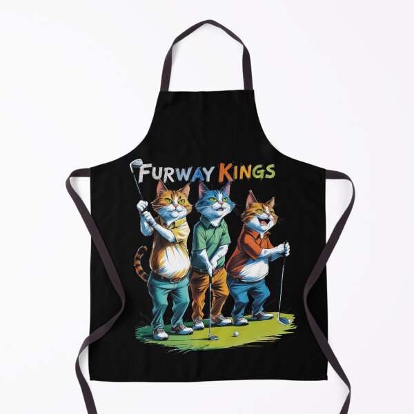 Item preview, furway kings, a gift for a golf and cat fan, designed and sold by miro-bob-design.