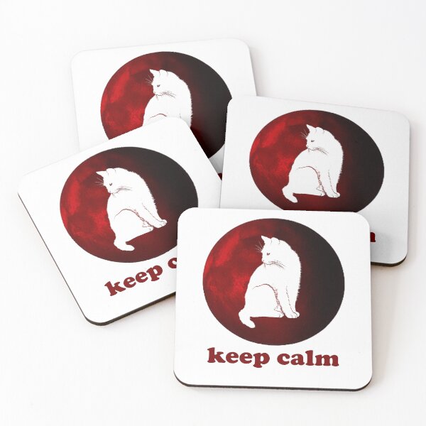 Item preview, A quiet cat under the red moon designed and sold by Ach&Koor.