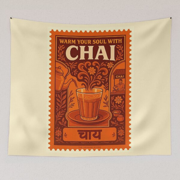 Item preview, Chai Poster | Vintage Indian Tea Art | Retro Stamp Style Kitchen & Café Wall Decor designed and sold by The Uphaar Store.