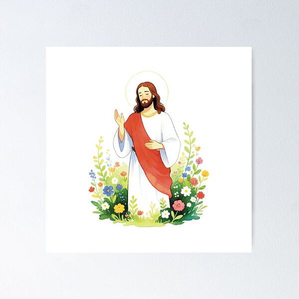 Item preview, Jesus on the mountain retro sticker designed and sold by Origen88.