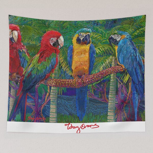 Item preview, Macaw Quartet – Tropical Parrot Illustration designed and sold by Toby Evans.