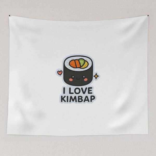 Item preview, Kawaii Kimbap Sticker – Cute I Love Kimbap Korean Food Design designed and sold by OsasChild.