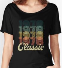 Camiseta ancha para mujer Vintage 1978 camiseta Retro Classic 70's 40 regalo de cumpleaños