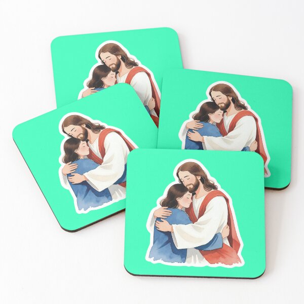 Item preview, Jesus embracing a person watercolor sticker  designed and sold by Origen88.