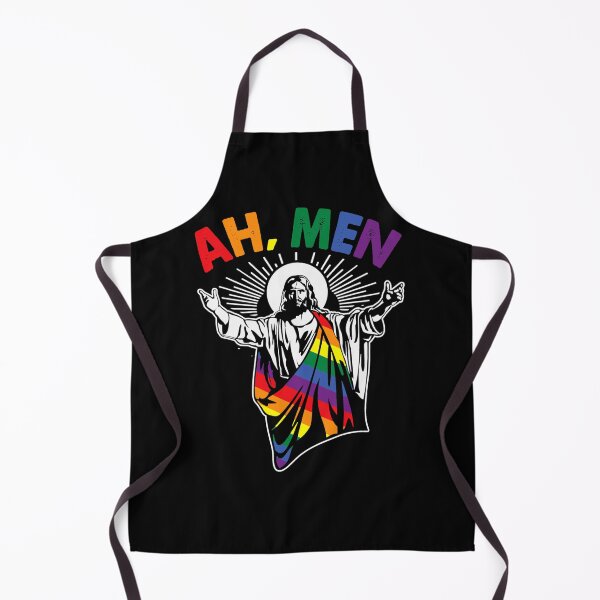 Item preview, Ah Men Funny Lgbt Gay Pride Jesus Rainbow Flag Christian designed and sold by SteveAllison.