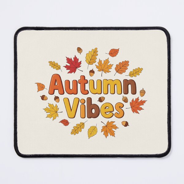 Item preview, Autumn Vibes Lettering with Falling Leaves – Cozy Seasonal Design designed and sold by Iras-Art-Corner.