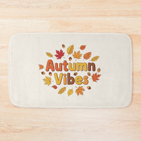 Item preview, Autumn Vibes Lettering with Falling Leaves – Cozy Seasonal Design designed and sold by Iras-Art-Corner.