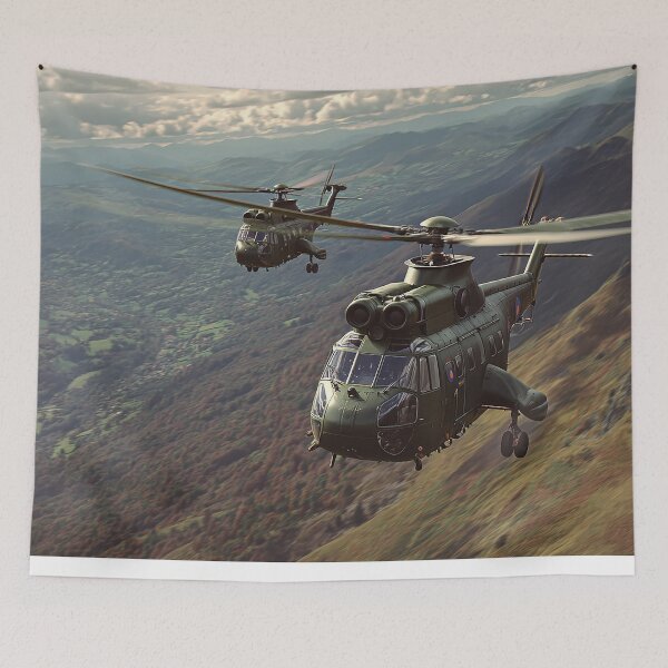 Item preview, Helicopters Over the Hills designed and sold by Skyframe Aviation.