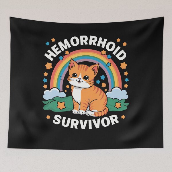 Item preview, Hemorrhoid Survivor Cat 	 - Unisex-Adults Black Small 	 	 Classic Fit Polyester 100 designed and sold by titusfacund.