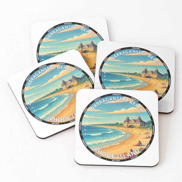 Item preview, Narragansett Beach Rhode Island Vintage Travel Poster USA  designed and sold by inkNext.