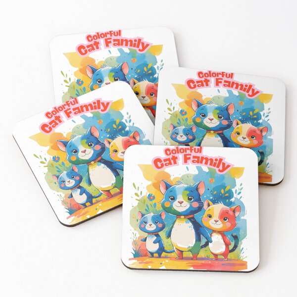 Item preview, Colorful Cat Family designed and sold by DhammaArt.