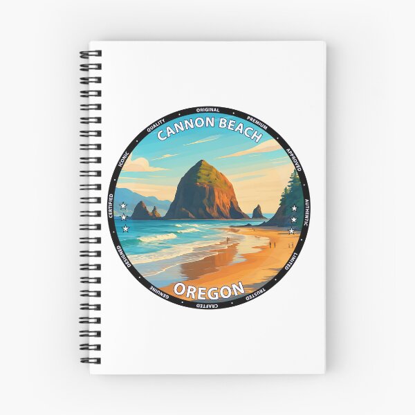 Item preview, Cannon Beach Oregon Travel Poster - Haystack Rock Coastal Sunset USA designed and sold by inkNext.