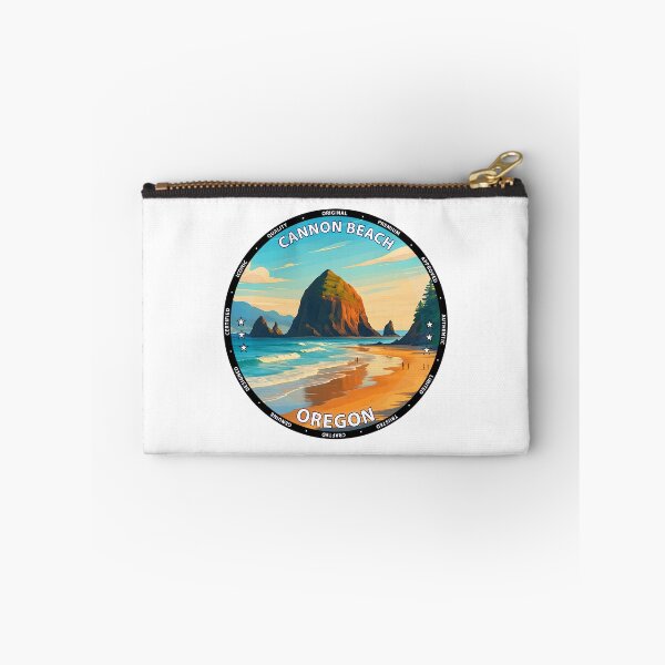 Item preview, Cannon Beach Oregon Travel Poster - Haystack Rock Coastal Sunset USA designed and sold by inkNext.