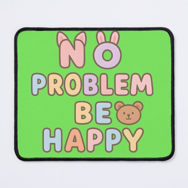 Item preview, No Problem Be Happy – Cute Typography with Animal Ears Sticker designed and sold by KawaiiOrbit.