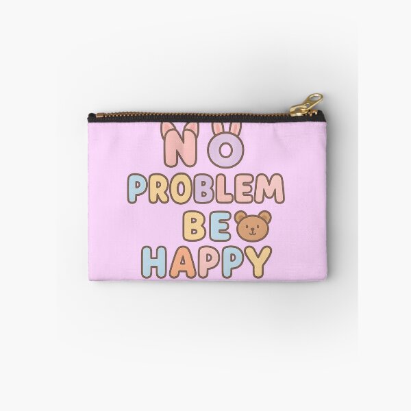 Item preview, No Problem Be Happy – Cute Typography with Animal Ears Sticker designed and sold by KawaiiOrbit.