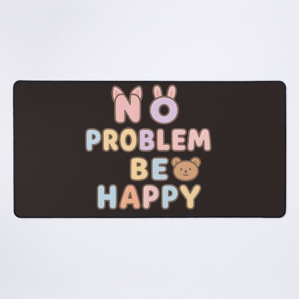Item preview, No Problem Be Happy – Cute Typography with Animal Ears Sticker designed and sold by KawaiiOrbit.