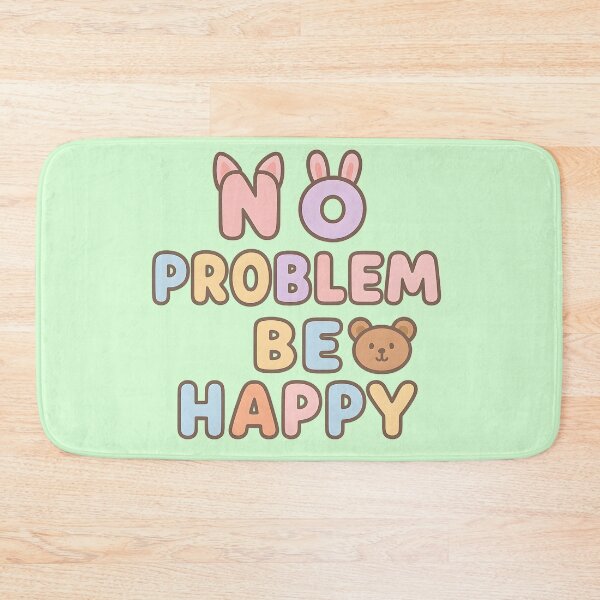 Item preview, No Problem Be Happy – Cute Typography with Animal Ears Sticker designed and sold by KawaiiOrbit.