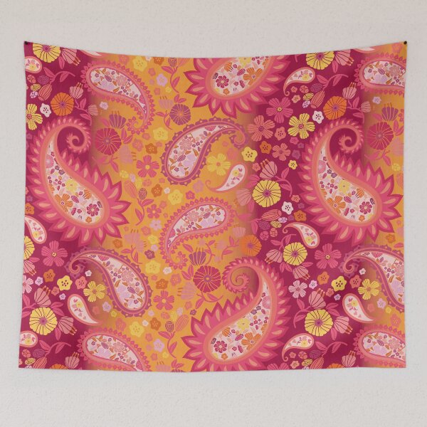 Item preview, Stevie-Gold and Rubies-Bohemian Rockstar Jewel Edition Paisley designed and sold by Annette Chabidon Studio.
