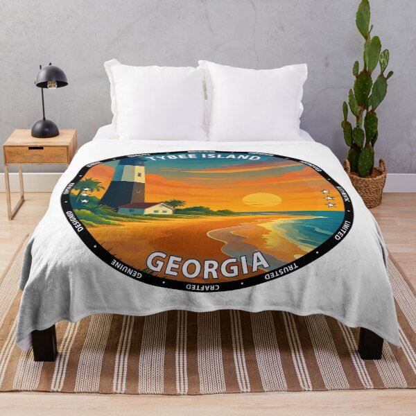 Item preview, Tybee Island Georgia Travel Poster - Coastal Beach Art & Lighthouse Illustration USA designed and sold by inkNext.