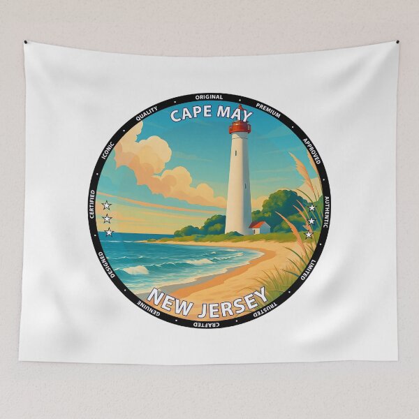 Item preview, Cape May New Jersey Vintage Travel Poster - Coastal Beach Art USA designed and sold by inkNext.