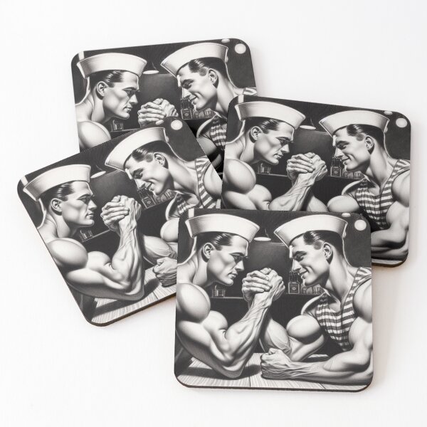 Item preview, 1950s Vintage Gay Sailor "After Midnight" San Francisco Tom of Finland Tribute Gay Pride Graphic Design designed and sold by ItsAKinkThing.