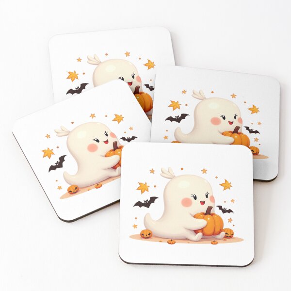 Item preview, Cute Halloween ghost with pumpkin designed and sold by FunnyPrintscz.
