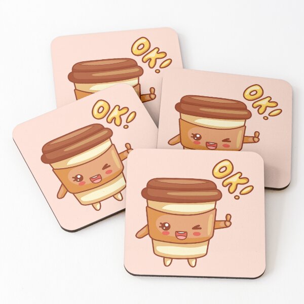 Item preview, Kawaii Coffee Cup OK – Cute Happy Coffee Illustration designed and sold by IrinaCuteLab.