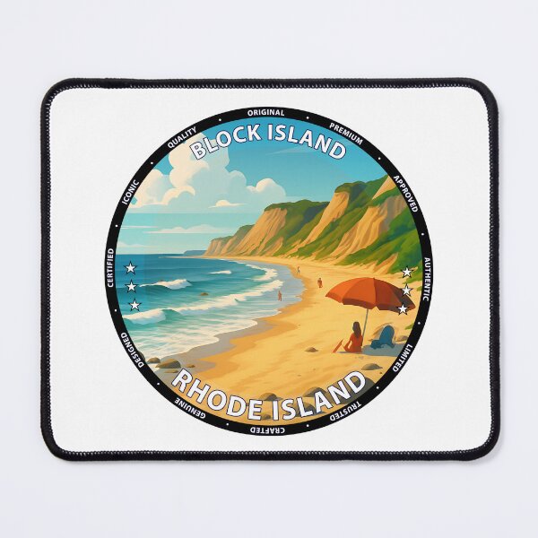 Item preview, Block Island Beaches Rhode Island Travel Poster - Coastal Wall Art USA designed and sold by inkNext.