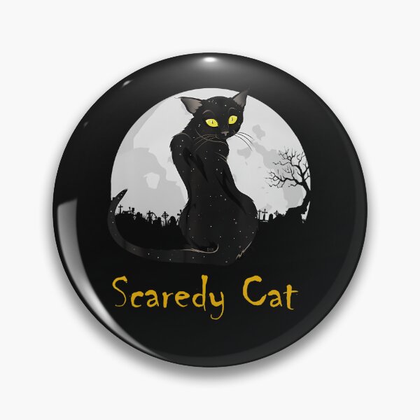 Item preview, Scaredy Cat - Halloween Black Cat With Full Moon (C) designed and sold by titusfacund.