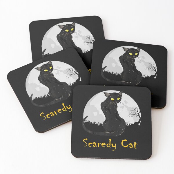 Item preview, Scaredy Cat - Halloween Black Cat With Full Moon (C) designed and sold by titusfacund.