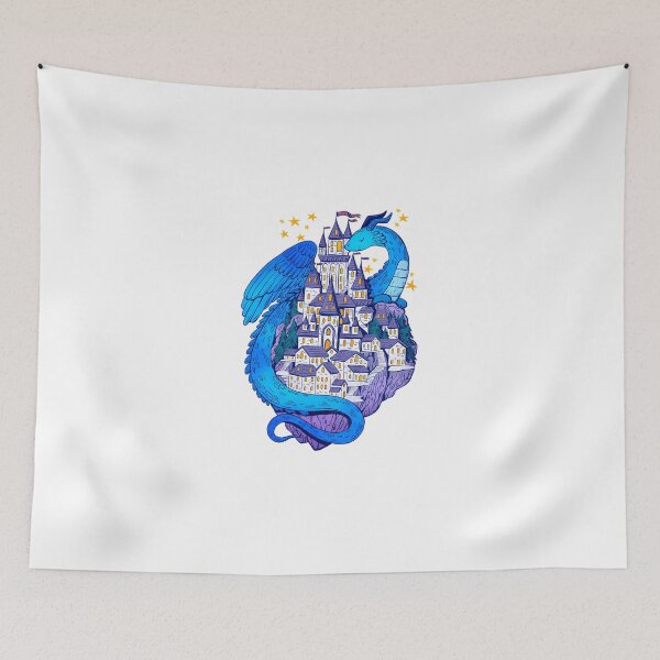 Item preview, Blue-Dragon-Guarding-His-Castle designed and sold by GabyBergmann.
