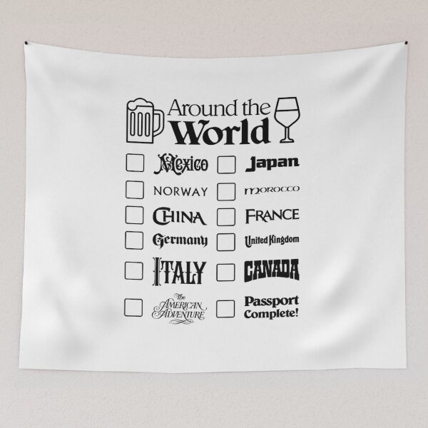 Item preview, Epcot Drink Around the World (Black Text T-Shirt designed and sold by AntwanAberna.