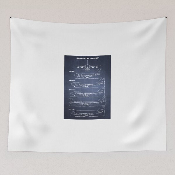 Item preview, Boeing-747-Family-Blueprint-(Dark-Blue) designed and sold by GabyBergmann.