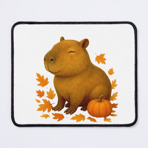 Item preview, Autumn with a cute capybara designed and sold by FunnyPrintscz.