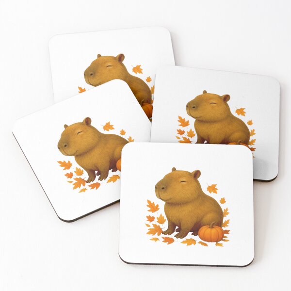 Item preview, Autumn with a cute capybara designed and sold by FunnyPrintscz.